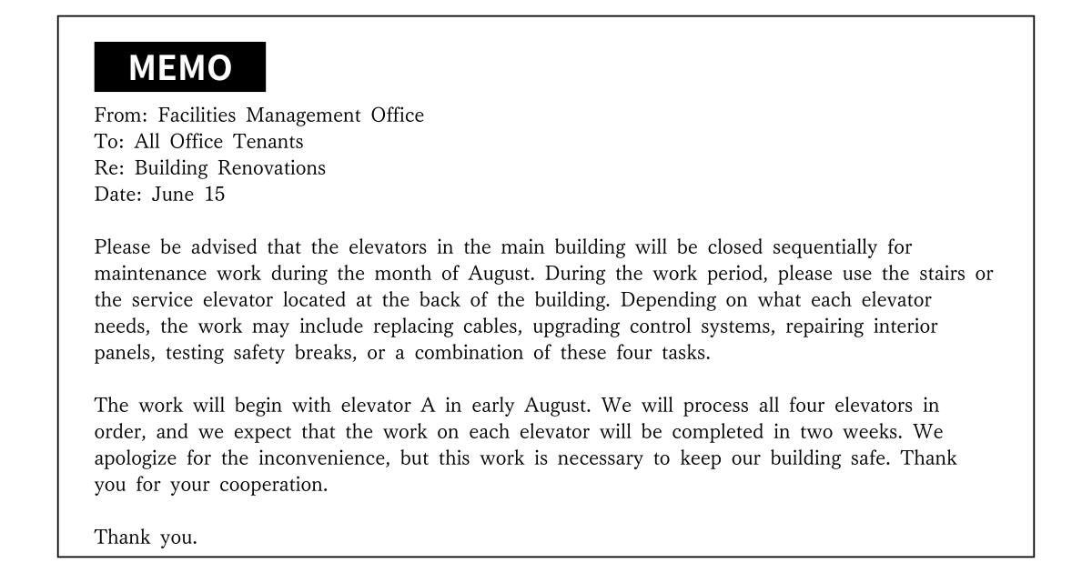 TOEIC Part7 練習問題(MEMO)